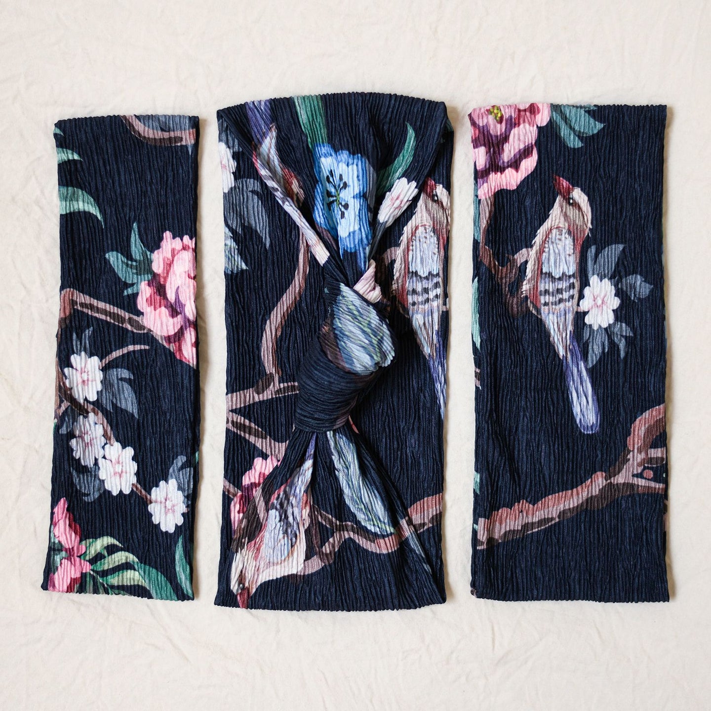 Navy Chinoiserie Crinkle Band