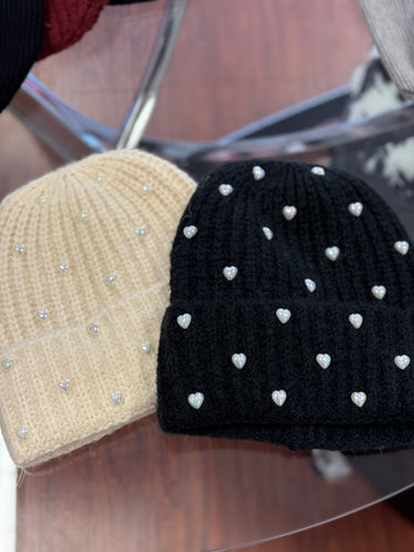 Pearl Heart Beanie